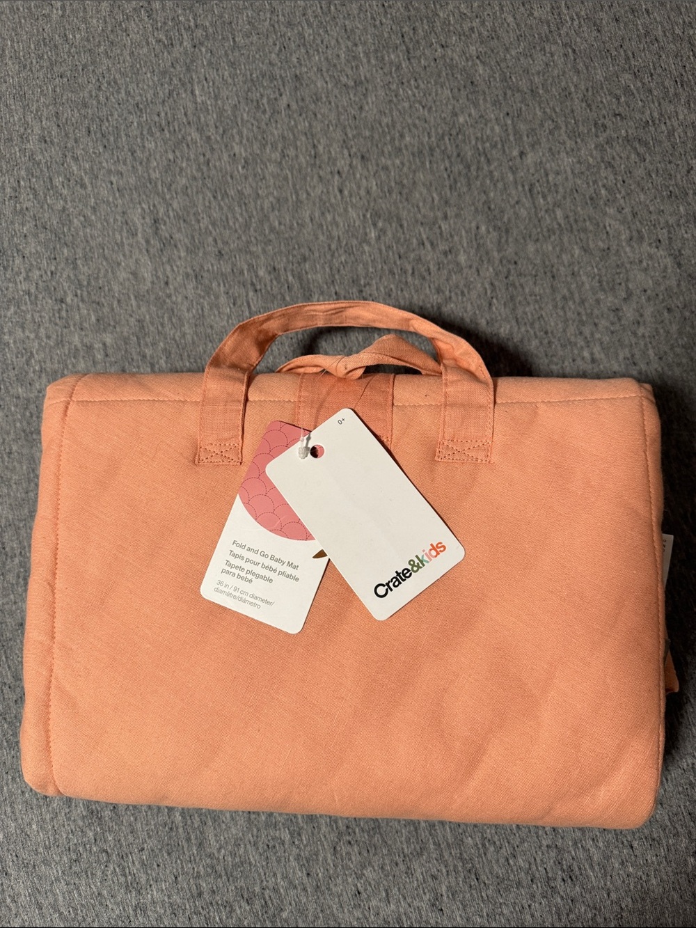 Baby shower gift - Crate & kids Peach Fold and go mat- New with tag